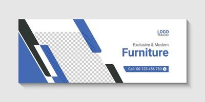 free social media furniture  web banner design template vector