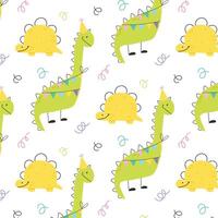 Seamless pattern with cute dinosaurs. Kids pattern with dino. Vector illustration.