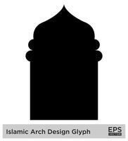 Islamic Arch Design Glyph Black Filled silhouettes Design pictogram symbol visual illustration vector