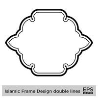 islámico marco diseño doble líneas negro carrera siluetas diseño pictograma símbolo visual ilustración vector