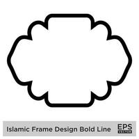 Islamic Frame Design Bold Line Black Stroke silhouettes Design pictogram symbol visual illustration vector