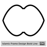 Islamic Frame Design Bold Line Black Stroke silhouettes Design pictogram symbol visual illustration vector