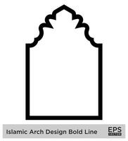 Islamic Arch Design Bold Line Outline Linear Black Stroke silhouettes Design pictogram symbol visual illustration vector