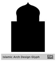 Islamic Arch Design Glyph Black Filled silhouettes Design pictogram symbol visual illustration vector