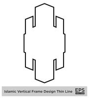 Islamic Vertical Frame Design Thin Line Black stroke silhouettes Design pictogram symbol visual illustration vector