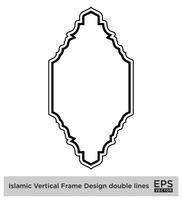 Islamic Vertical Frame Design double lines Black Stroke silhouettes Design pictogram symbol visual illustration vector