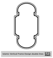 Islamic Vertical Frame Design double lines Black Stroke silhouettes Design pictogram symbol visual illustration vector