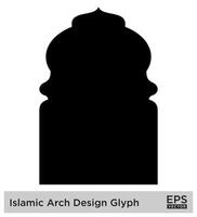 Islamic Arch Design Glyph Black Filled silhouettes Design pictogram symbol visual illustration vector