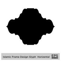 Islamic Frame Design Glyph Horizental Black Filled silhouettes Design pictogram symbol visual illustration vector