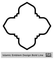 Islamic Amblem Design Bold Line Black Stroke silhouettes Design pictogram symbol visual illustration vector