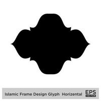 Islamic Frame Design Glyph Horizental Black Filled silhouettes Design pictogram symbol visual illustration vector