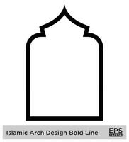 Islamic Arch Design Bold Line Outline Linear Black Stroke silhouettes Design pictogram symbol visual illustration vector