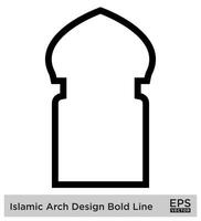 Islamic Arch Design Bold Line Outline Linear Black Stroke silhouettes Design pictogram symbol visual illustration vector