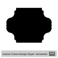 Islamic Frame Design Glyph  Horizental Black Filled silhouettes Design pictogram symbol visual illustration vector