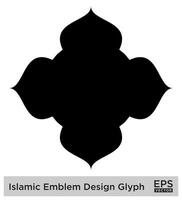 Islamic Amblem Design Glyph Black Filled silhouettes Design pictogram symbol visual illustration vector