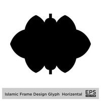 Islamic Frame Design Glyph Horizental Black Filled silhouettes Design pictogram symbol visual illustration vector