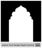 Islamic Arch Design Glyph Inverted Black Filled silhouettes Design pictogram symbol visual illustration vector