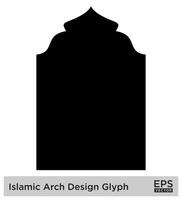 Islamic Arch Design Glyph Black Filled silhouettes Design pictogram symbol visual illustration vector