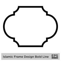 Islamic Frame Design Bold Line Black Stroke silhouettes Design pictogram symbol visual illustration vector