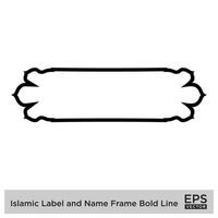 Islamic Label and Name Frame Bold Line Outline Linear Black Stroke silhouettes Design pictogram symbol visual illustration vector