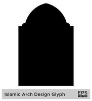 islámico arco diseño glifo negro lleno siluetas diseño pictograma símbolo visual ilustración vector