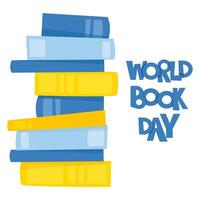 Stack of colorful books for World Book Day vector