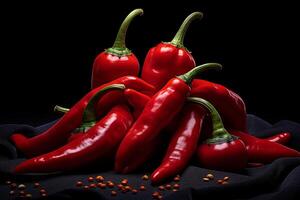 ai generado vibrante rojo chile pimientos. generar ai foto