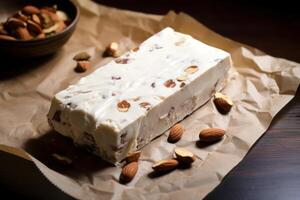 AI generated Satisfying Nutty nougat. Generate Ai photo