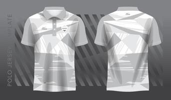 white and gray sublimation shirt for polo sport jersey template. front and back view. vector