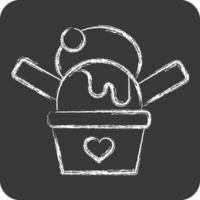 Icon Ice cream. related to Kindergarten symbol. chalk Style. simple design editable. simple illustration vector