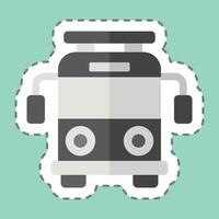 Sticker line cut School Bus. related to Kindergarten symbol. simple design editable. simple illustration vector