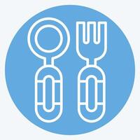 Icon Cutlery. related to Kindergarten symbol. blue eyes style. simple design editable. simple illustration vector