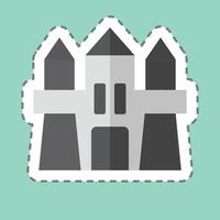 Sticker line cut Castle. related to Kindergarten symbol. simple design editable. simple illustration vector