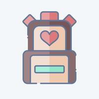 Icon School Bag. related to Kindergarten symbol. doodle style. simple design editable. simple illustration vector