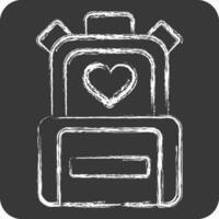 Icon School Bag. related to Kindergarten symbol. chalk Style. simple design editable. simple illustration vector