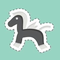 Sticker line cut Rocking Horse. related to Kindergarten symbol. simple design editable. simple illustration vector