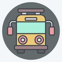 Icon School Bus. related to Kindergarten symbol. color mate style. simple design editable. simple illustration vector