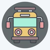 Icon School Bus. related to Kindergarten symbol. color mate style. simple design editable. simple illustration vector