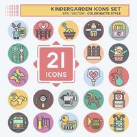 Icon Set Kindergarten. related to Holiday symbol. color mate style. simple design editable. simple illustration vector