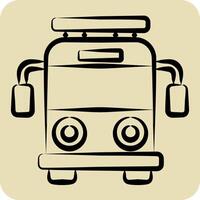 Icon School Bus. related to Kindergarten symbol. hand drawn style. simple design editable. simple illustration vector