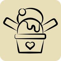 Icon Ice cream. related to Kindergarten symbol. hand drawn style. simple design editable. simple illustration vector