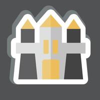 Sticker Castle. related to Kindergarten symbol. simple design editable. simple illustration vector