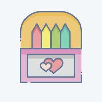 Icon Crayons. related to Kindergarten symbol. doodle style. simple design editable. simple illustration vector