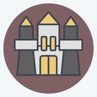 Icon Castle. related to Kindergarten symbol. color mate style. simple design editable. simple illustration vector
