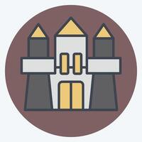 Icon Castle. related to Kindergarten symbol. color mate style. simple design editable. simple illustration vector