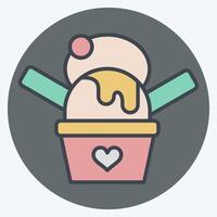 Icon Ice cream. related to Kindergarten symbol. color mate style. simple design editable. simple illustration vector