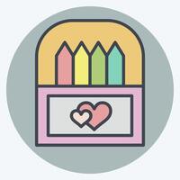 Icon Crayons. related to Kindergarten symbol. color mate style. simple design editable. simple illustration vector