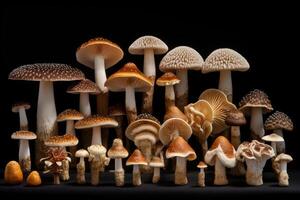 AI generated Earthy Mushroom different illustration. Generate Ai photo