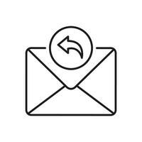 Reply Email Line Icon. Letter, Mail, Post Linear Pictogram. Responding New Message Outline Symbol. Envelope Sign. Editable Stroke. Isolated Vector Illustration