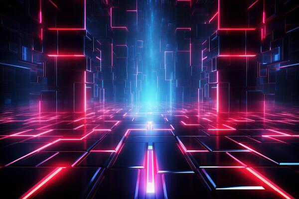 AI generated Captivating Neon high tech background. Generate Ai